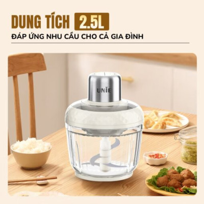 Máy Xay Thịt Đa Năng Unie UM366, 400W, 2 Cối Thủy Tinh, Chế Độ Tự Ngắt An Toàn, Hàng Chính Hãng