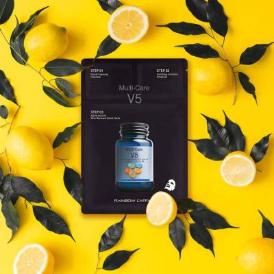 Hộp 11 mặt nạ kiềm dầu - ngăn ngừa mụn - nâng cơ mặt 3 bước Rainbow L