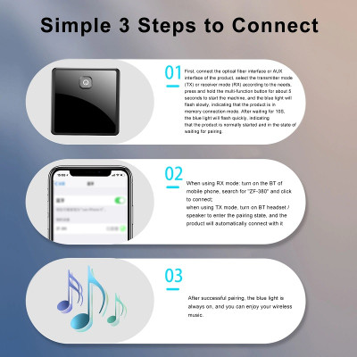SOAIY Bộ Thu Phát Bluetooth Không Dây Cho Tai Nghe / TV / PC Bluetooth ZF-380 - Hàng Nhập Khẩu
