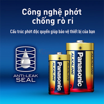 Vỉ Pin kiềm Đại D Panasonic Alkaline 1.5V LR20T/2B - 2 viên - Hàng chính hãng