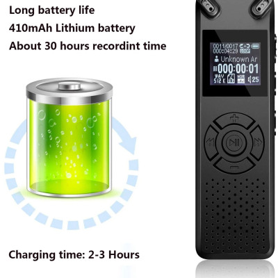 ROGTZ - Máy Ghi Âm Chuyên Nghiệp V91 Chip Xử Lý ATJ21275 Bộ nhớ 8Gb Loa ngoài Mic Thu Âm Kép Định dạng Nhiều chế độ ghi âm Ghi MP3/Wav Hỗ trợ Thẻ Nhớ Ngoài Màn hình LCD Pin 410mAh Thời gian Ghi 581 Giờ Mật Khẩu Bảo Vệ Hỗ trợ Đa Ngôn Ngữ - Hàng Chính Hãng