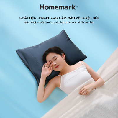 Cặp Vỏ Gối Nằm Lụa Tencel 60s Cao Cấp Homemark 50x70cm - Mềm Mịn, Thoáng Mát, Chống Nhăn PL1