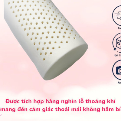 Gối Ôm Cao Su Thiên Nhiên Diamond - Nâng Đỡ Êm Ái Gác Ôm Thoải Mái