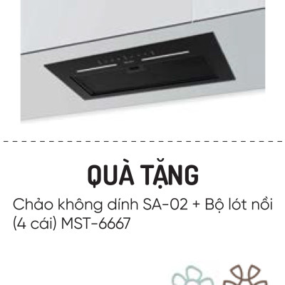 Máy hút khử mùi áp tường MC 1070 - Tặng Chảo không dính SA-02 + Bộ lót nồi (4 cái) MST-6667 - Hàng chính hãng