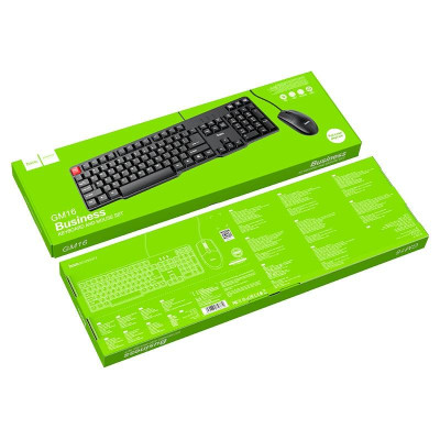 Bộ Bàn Phím Máy Tính Và Chuột Có Dây hoco. GM16 – Hàng Chính Hãng Fullsize 104 phím Cổng USB Cho Máy Tính, Laptop 