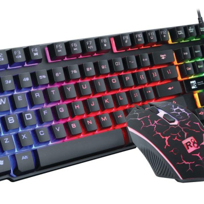 [TẶNG LÓT CHUỘT T1] Bộ Bàn Phím Giả Cơ Và Chuột Chuyên Game R8 1910 Led 7 Màu (Đen) - Hàng nhập khẩu