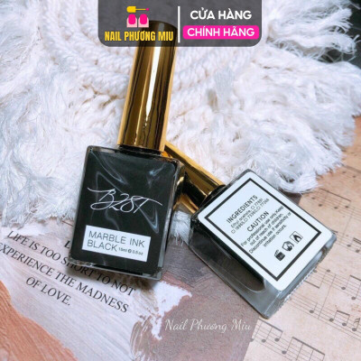 Chai Cồn Loang B281 Trắng Đen 15ml, Sơn Cồn Loang Thủy Tinh Cao Cấp, Tạo Hiệu Ứng Vân Đá Đẹp Mắt, Làm Nail Chuyên Nghiệp