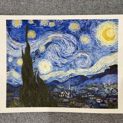 Tranh phong cảnh Van Gogh trên giấy dó - tranh giấy dó 30x40cm - Vincent van Gogh