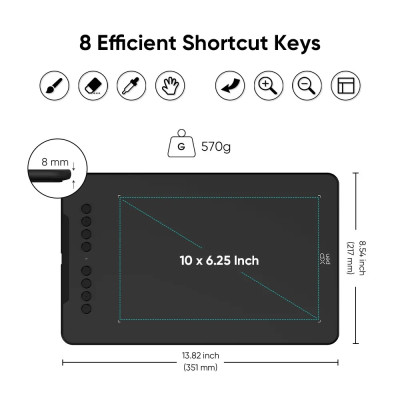 Bảng Vẽ Điện Tử Đồ Họa Kỹ Thuật Số 10*6 inch XP-Pen Deco 01 V3 - Hàng Nhập Khẩu
