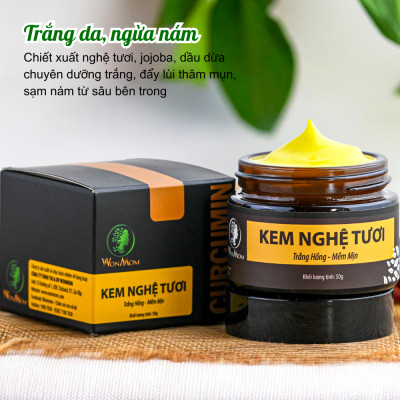 Combo dưỡng trắng da toàn diện cho mẹ sau sinh Wonmom (1 kem sữa nghệ toàn thân+1 kem nghệ tươi)