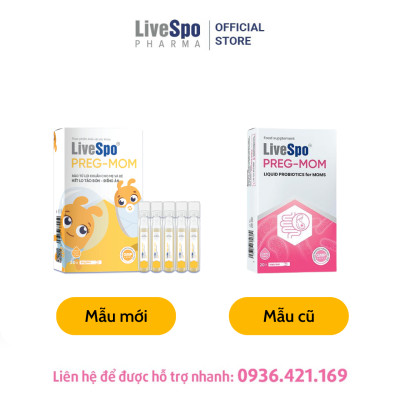 Men vi sinh LiveSpo Pregmom 3 tỷ bào tử lợi khuẩn hỗ trợ giảm táo bón rối loạn tiêu hóa cho trẻ - Hộp 20 ống x 5ml