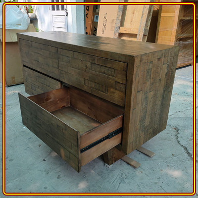 Tủ 4 ngăn kéo Tundo màu sồi 145 x 48 x 80 cm
