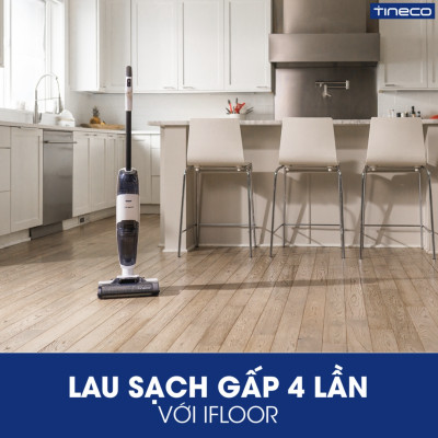 Máy Hút Bụi Lau Sàn Khô Uớt Tự Giặt Giẻ TINECO IFLOOR 2 Thương Hiệu Mỹ Lực Hút 12,000 Pa, Có Kết Nối App Theo Dõi, Công Suất 220 W - Hàng Chính Hãng - Bảo Hành 24 Tháng