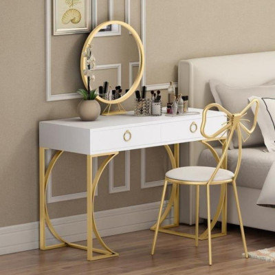 Hàng Siêu Cấp Bộ bàn ghế trang điểm: Bàn phấn hộp vuông 2 ngăn kèm gương hiện đại  - Giá Tại Xưởng