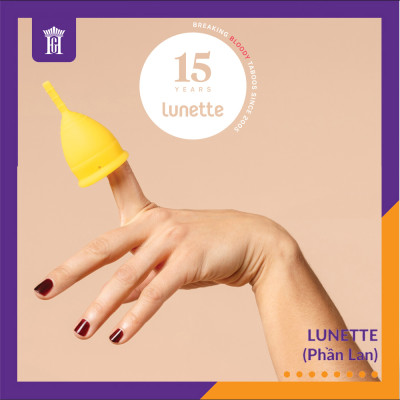 Cốc Nguyệt San Lunette Màu Vàng - Vật Liệu 100% Silicon Y Tế Đạt Chứng Nhận FDA - Nguyên Tem Niêm Phong - Sản Xuất Tại Phần Lan - Hàng Chính Hãng - Lunette Menstrual Cup Yellow