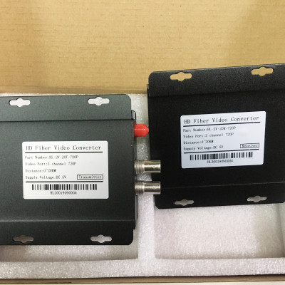 Bộ chuyển đổi video sang quang 2 kênh GNETCOM HL-2V-20T/R-720P (2 thiết bị,2 adapter) - Hàng Chính Hãng