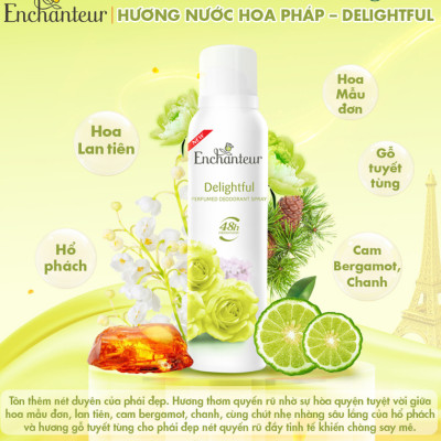 Xịt khử mùi toàn thân Enchanteur Delightful (150ml)