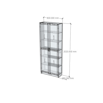 [Happy Home Furniture] CATY, Kệ sách 6 tầng 2 cửa mở, 80cm x 30cm x 202cm ( DxRxC), KSA_058