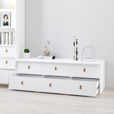 HAPPY FURNITURE , Tủ lưu trữ 6 ngăn kéo - CALYN , THK_315 , 150cm x 45cm x 47cm DxRxC