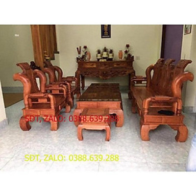 Bàn ghế tần thủy hoàng gỗ gõ tay 12