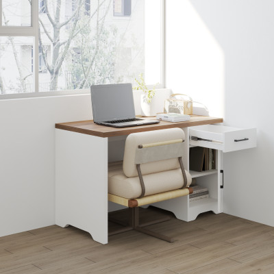 HAPPY FURNITURE , Bàn làm việc 1 ngăn kéo 1 cửa mở - SAFA , BAN_163 , 120cm x 59cm x 75cm DxRxC