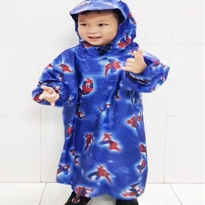 Áo mưa bít trẻ em từ 1 - 10 tuổi , áo mưa vải dù chống thấm , họa tiết hoạt hình xinh xắn kèm túi đựng giao màu ngẫu nhiên