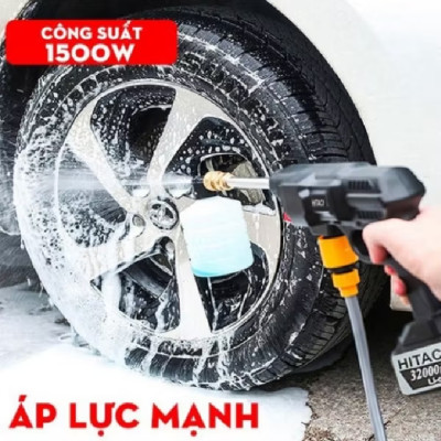 Máy rửa xe pin cầm tay máy tưới cây lực nước cực mạnh bộ như ảnh 