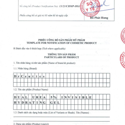 DrCeutics Gel Dưỡng Ẩm Cho Da Dầu Dual Urea 5% Invisible Hydrating 50g