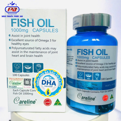 Combo Canxi + DHA cho bầu - Green Calcium Olympian Labs và Careline Fish Oil hỗ trợ xương, trí não cho mẹ và bé