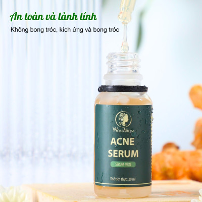 Bộ trắng da, sạch mụn toàn diện Wonmom (Sữa rửa mặt + Kem cấp ẩm + Serum mụn + Mặt nạ nghệ)