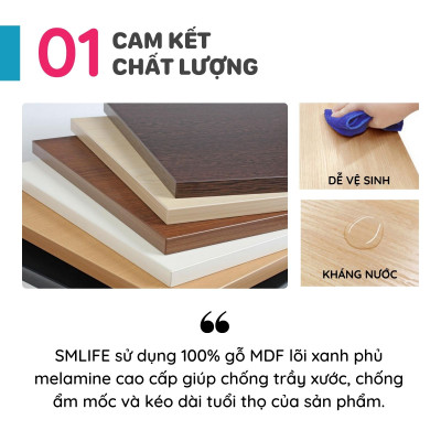 Bàn Làm Việc Tại Nhà Kèm Kệ Sách Phong Cách Hiện Đại Thương Hiệu SMLIFE (Nhiều mẫu, có thể đổi Size và màu sắc)
