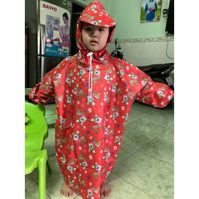 Áo mưa bít trùm toàn thân  cho bé trai  và  bé gái  từ  4 - 7 tuổi  , vải dù  chống thấm  ,  giữ ấm cho các bé  , kèm túi đựng xinh xắn , giao màu ngẫu nhiên