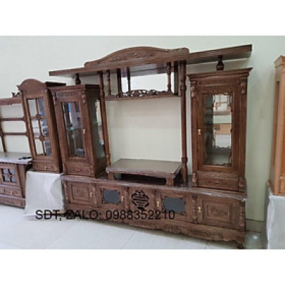 Kệ tivi gỗ sồi đen