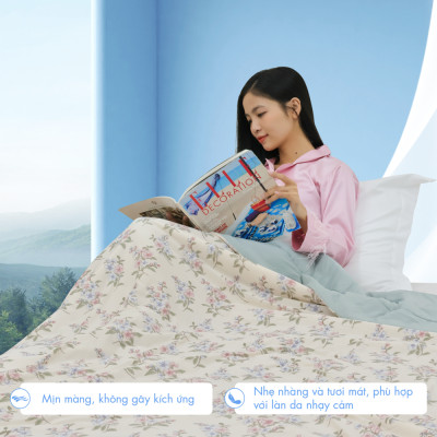 [CHĂN HÈ MÁT LẠNH] Mền lạnh I Cool Advance NIN House NM8033 1m6x2m1 hình cute| Chăn chần Ice Silk