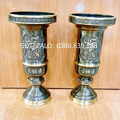 ĐÔI ỐNG ĐỰNG HƯƠNG CAO 29 x 14 CM NẶNG 3.6 KG CHẤT LIỆU BẰNG ĐỒNG