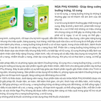 Thực phẩm chức năng bảo vệ sức khỏe viên nang Nga Phụ Khang