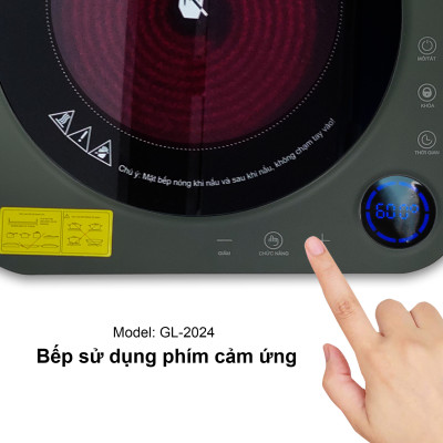 Bếp Điện Quang Gali GL-2024. Không kén nồi, dùng cho các loại nồi đáy bằng. Hàng chính hãng bảo hành 12 tháng