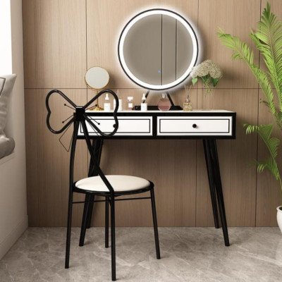 Hàng Siêu Cấp Bộ bàn ghế trang điểm: Bàn phấn hộp vuông 2 ngăn hiện đại kèm gương  - Giá Tại Xưởng