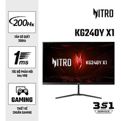 Màn hình Gaming Siêu Tốc Độ Acer Nitro KG240Y X1 (23.8 inch/FHD/IPS/200Hz/1ms) - GiaPhucStore | Hàng Chính Hãng