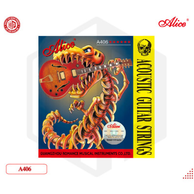 Bộ dây đàn Guitar Acoustic/ Acoustic Guitar Strings - Alice A406 - Stainless Steel Plain String, Copper Alloy Winding, (80/20 Bronze Color) Anti-Rust Coating - Hàng chính hãng