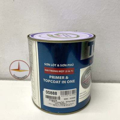 Sơn sắt mạ kẽm Toa 2 trong 1 màu đen mờ 888 _ 800G