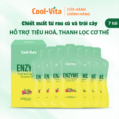Combo 4 Hộp Nước Uống Bổ Sung Enzyme Chiết Xuất Từ Trái Cây và Rau Củ Hỗ Trợ Tiêu Hoá, Thanh Lọc Cơ Thể Coolvita - Hộp 7 Túi