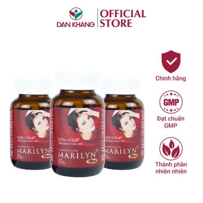 Liệu trình tăng nội tiết tố nữ Marilyn Plus Dân Khang giảm khô hạn tăng sinh lý nữ hộp 30 viên