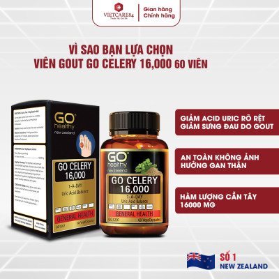 Bộ Sản Phẩm 2 Hộp Viên Gout Nhập Khẩu Chính Hãng New Zealand Go Celery 16000mg (30 + 60 Viên)