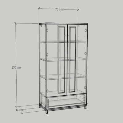 [Happy Home Furniture] LOUIS , Tủ lưu trữ - chân sắt , 76cm x 36cm x 150cm ( DxRxC), TCM_029