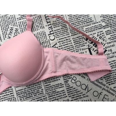 Áo Lót Nữ Trơn Mút Vừa Có Gọng 359 – Dây Gấm Hoa Chìm, Nâng Ngực Tự Nhiên