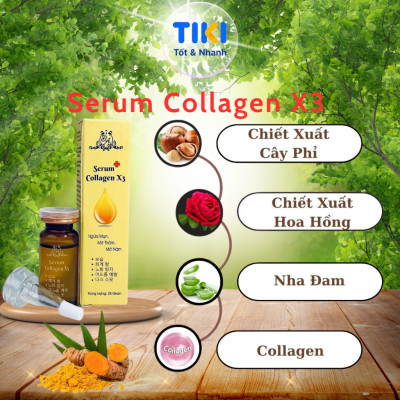 Serum Nám Collagen X3 Serum Dưỡng Ẩm Trắng Da Mờ Thâm Nám Đông Anh Chính Hãng 20ml