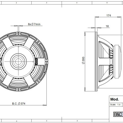 Loa Rời 4 TẤC B&C SPEAKERS - ITALIA 15PZB100 (1 CÁI)– Hàng Chính Hãng