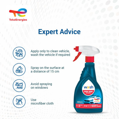 Chai xịt đánh bóng nhanh và bảo vệ sơn xe Total Energies TE-SS500 500ml - có sáp Carnauba, dùng được trên nhựa, cao su, tác dụng lâu dài