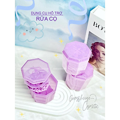 BỘ DỤNG CỤ VỆ SINH CỌ TRANG ĐIỂM 2 TRONG 1 GỒM MIẾNG RỬA CỌ VÀ GIÁ PHƠI CỌ TIỆN DỤNG 